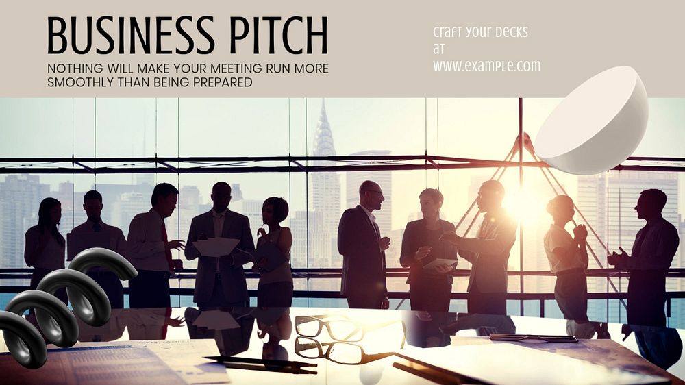 Business pitch blog banner template, editable text