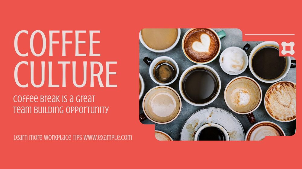 Coffee culture blog banner template, editable text