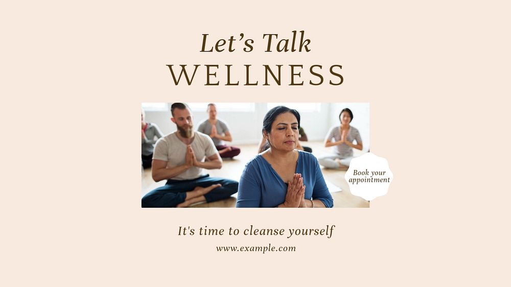 Wellness blog banner template, editable text