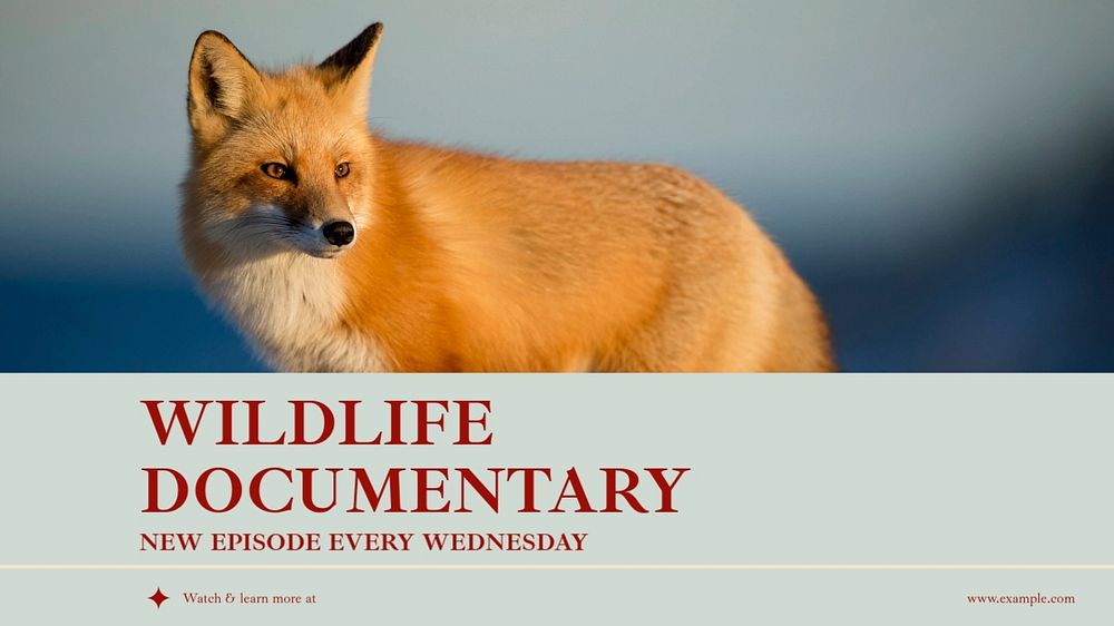 Wildlife documentary blog banner template, editable text