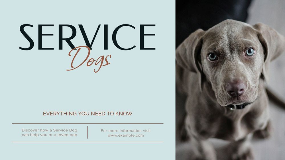 Service dogs blog banner template, editable text