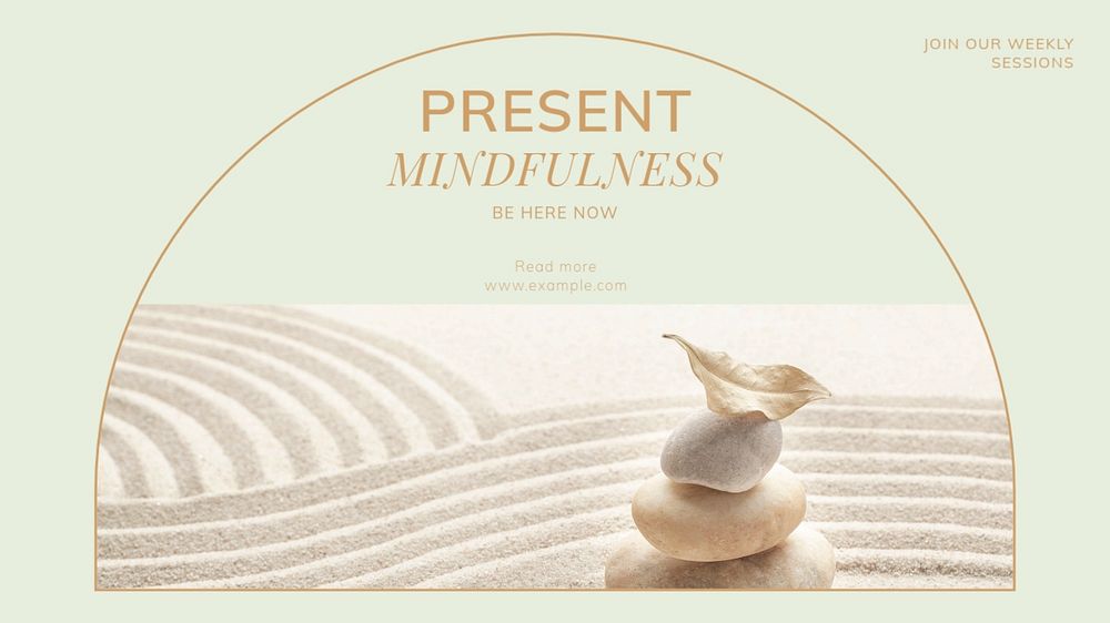 Mindfulness blog banner template, editable text