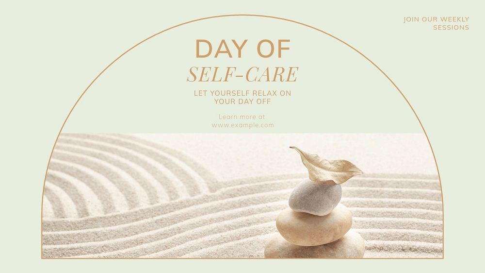 Self-care day blog banner template, editable text