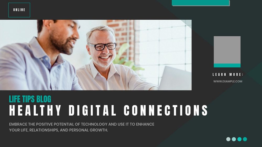 Digital connection blog banner template, editable text