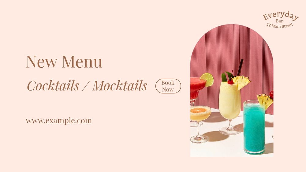 New menu blog banner template, editable text