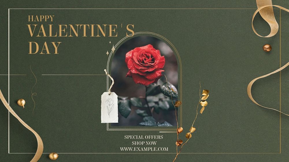 Valentine's day sale blog banner template, editable text