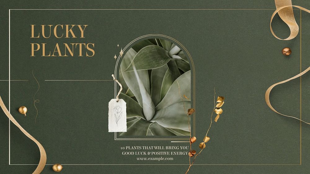 Lucky plants blog banner template, editable text