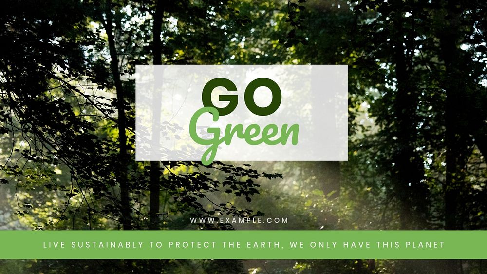 Go green blog banner template, editable text