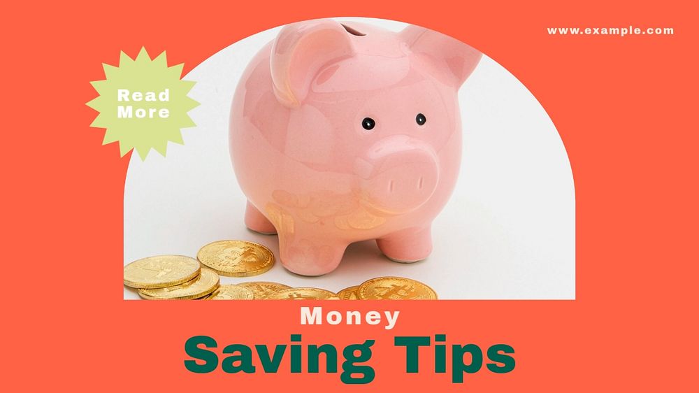 Saving tips blog banner template, editable text