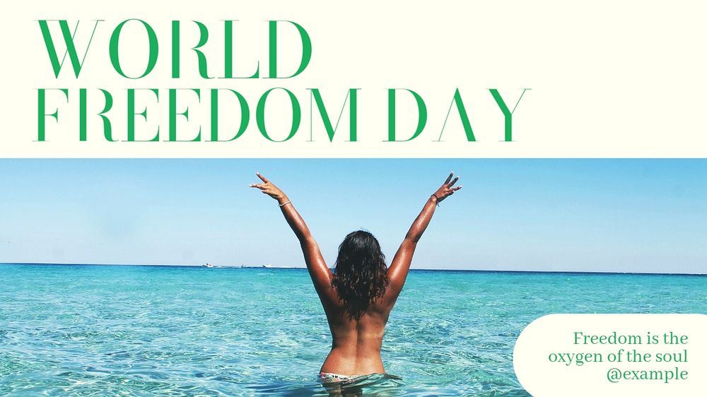 World Freedom Day blog banner template, editable text