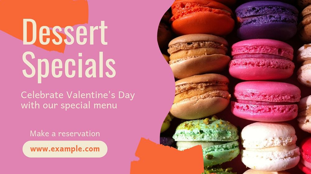 Dessert specials blog banner template, editable text