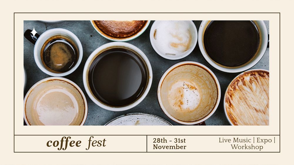 Coffee festival blog banner template, editable text