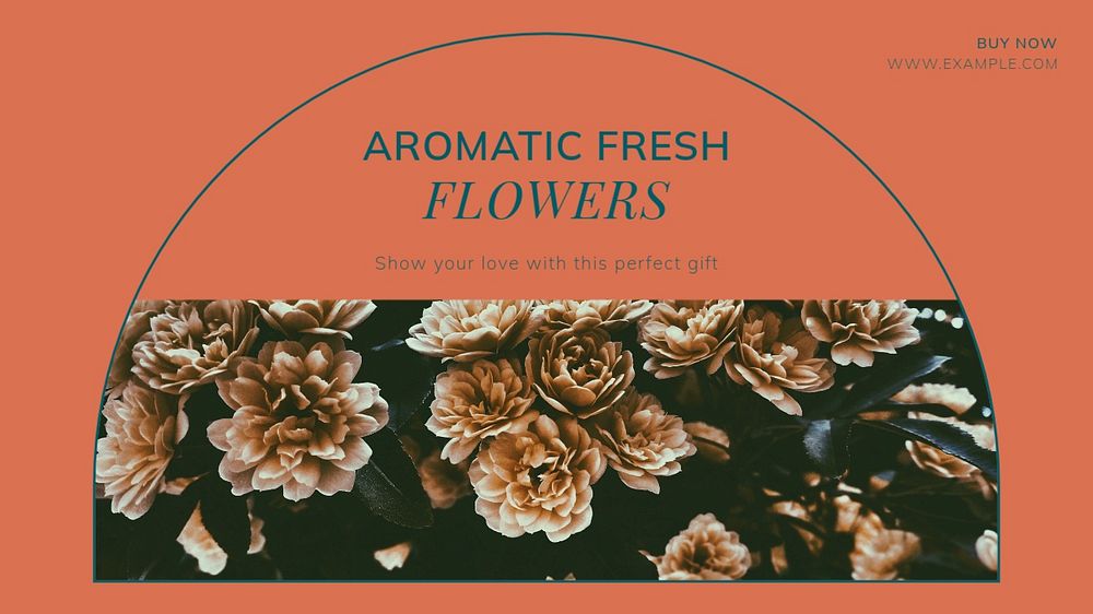 Fresh flowers blog banner template, editable text