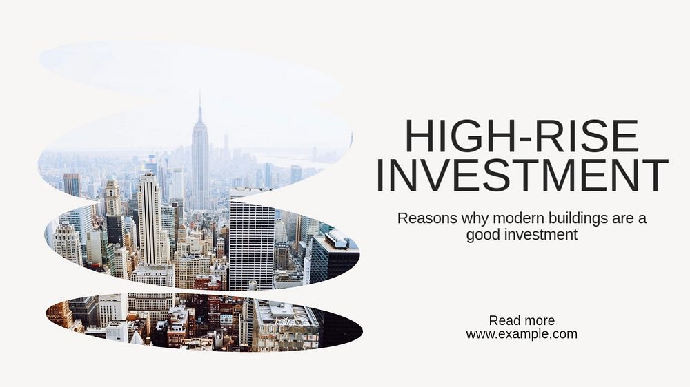 High-rise investment blog banner template, editable text