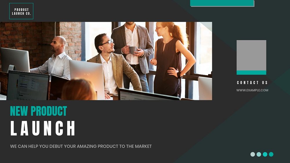 Product launch blog banner template, editable text