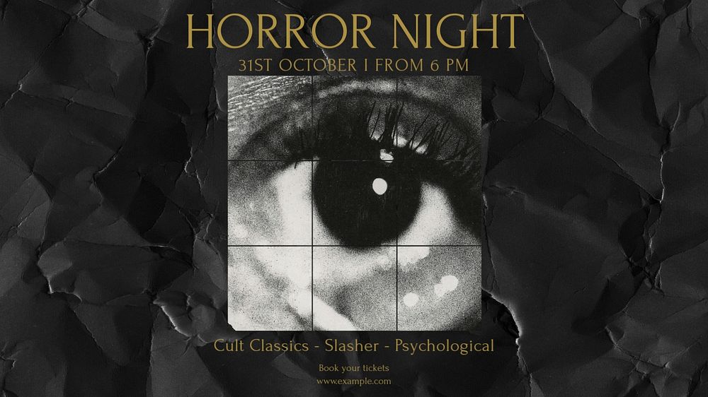 Horror night blog banner template, editable text