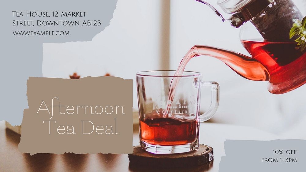 Afternoon tea deal blog banner template, editable text