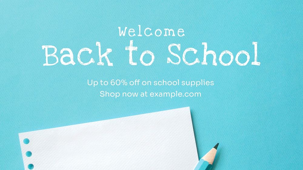 Back to school sale blog banner template, editable text