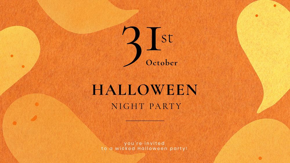 Halloween invitation blog banner template, editable design