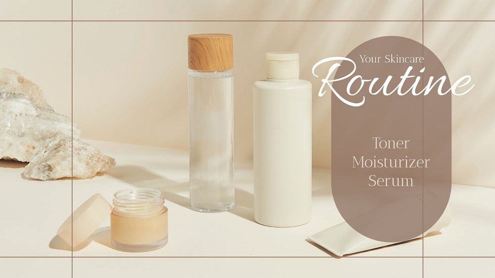 Skincare Facebook cover template, customizable for small business 