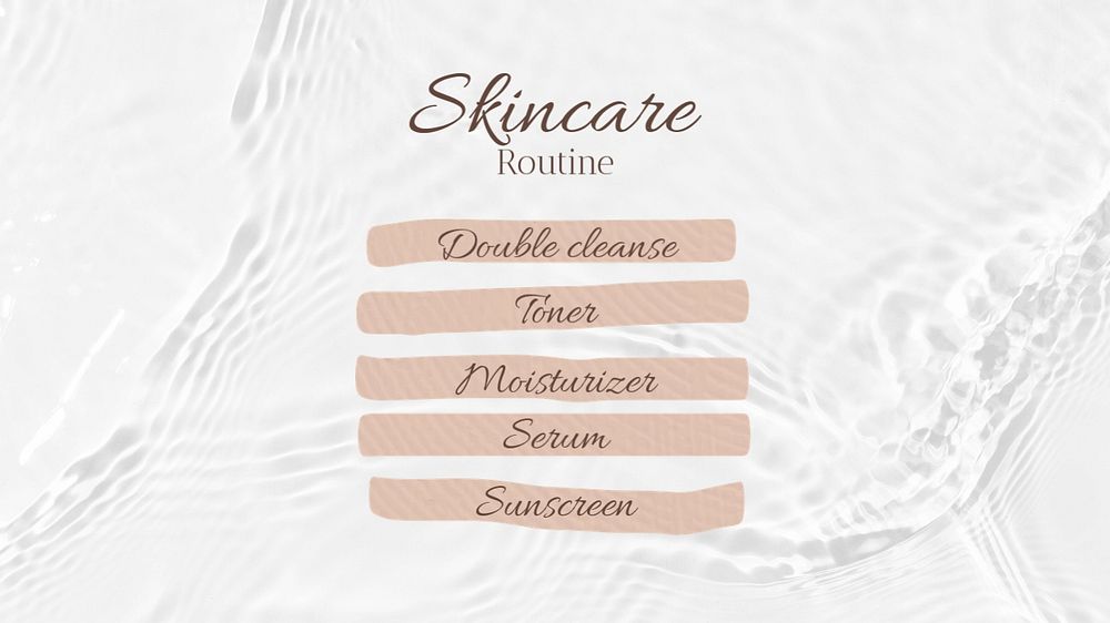 Skincare routine blog banner template, beige design 