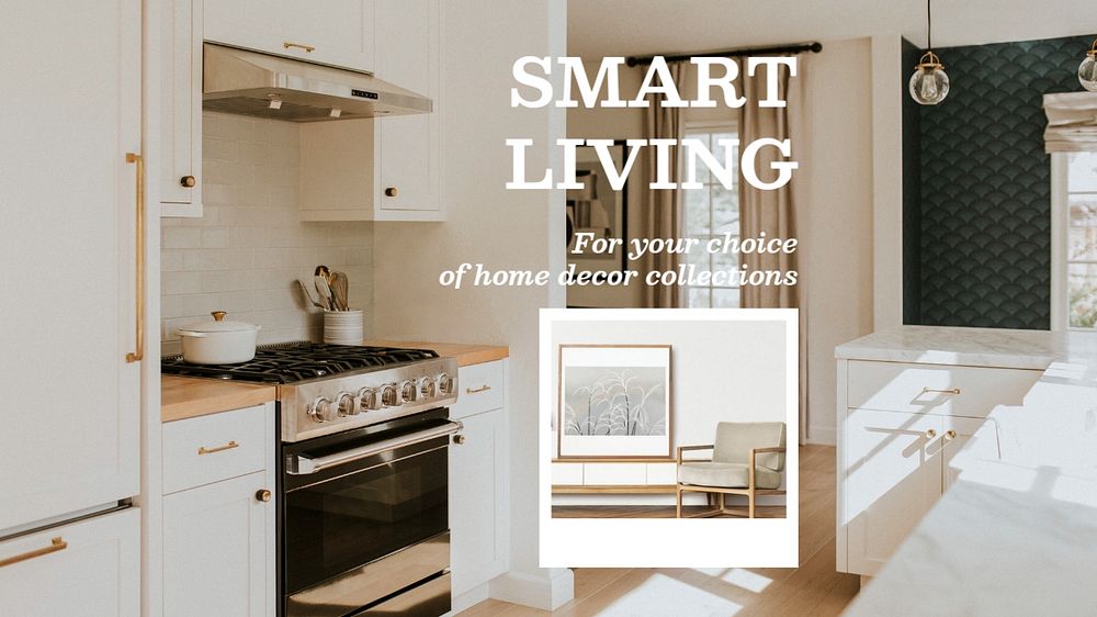 Smart living blog banner template, interior design