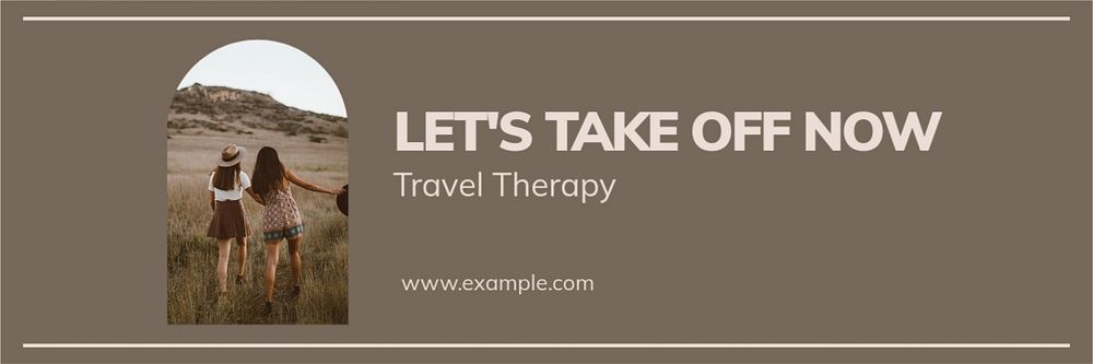 Travel therapy  Twitter header template, editable text