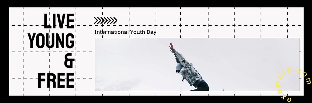 International youth day  Twitter header template, editable text