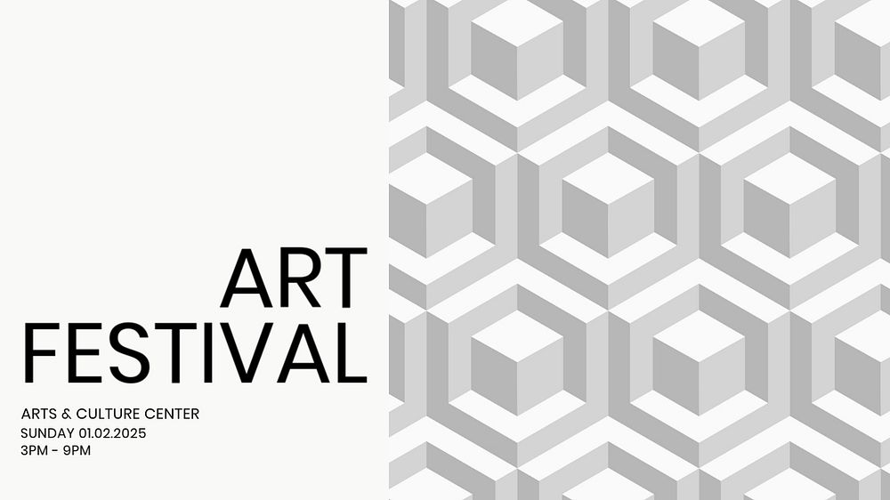 Art festival blog banner template, editable advertisement