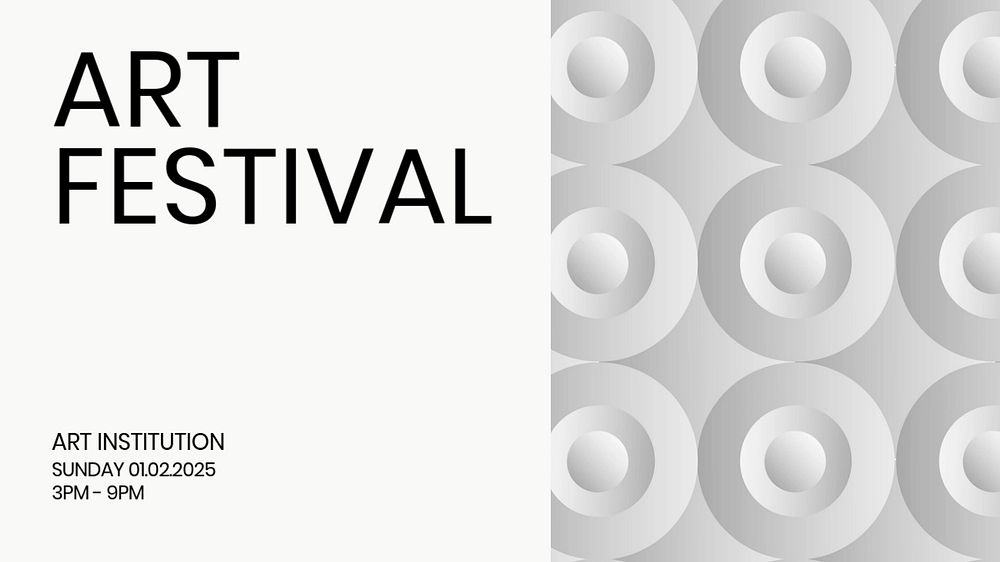 Art festival blog banner template, editable advertisement