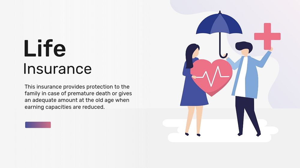 Life insurance blog banner template, flat graphic & editable text