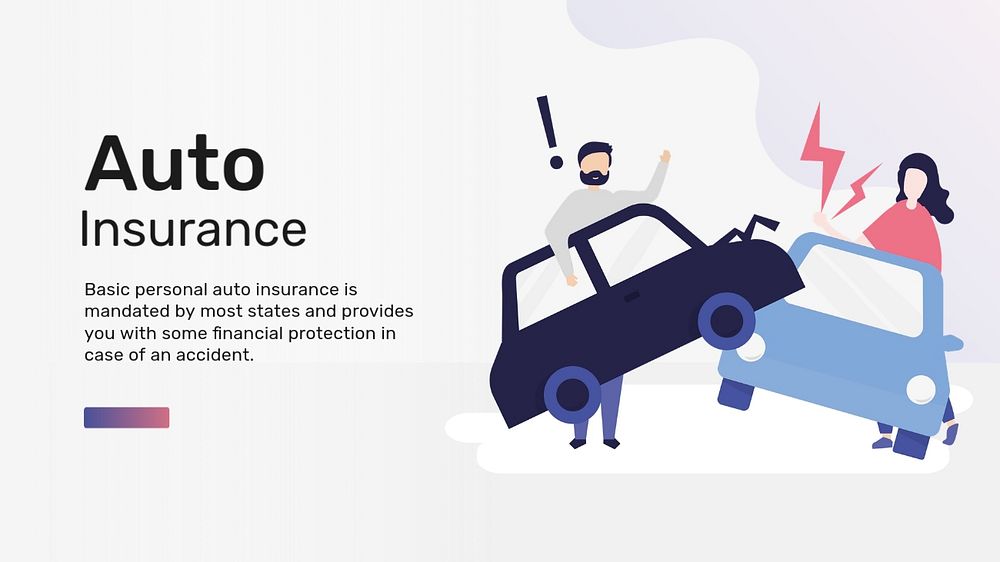 Auto insurance blog banner template, flat graphic & editable text