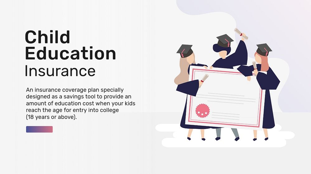 Education insurance blog banner template, flat graphic & editable text