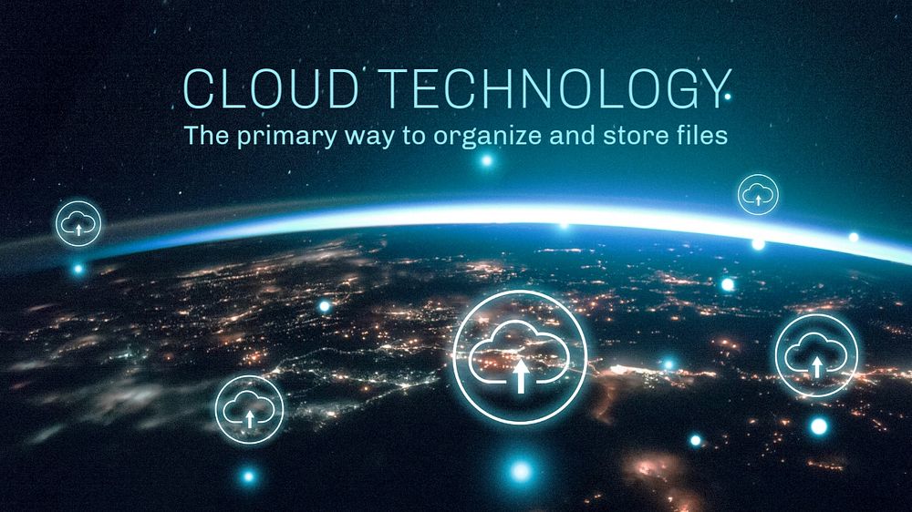 Cloud technology blog banner template, editable digital design