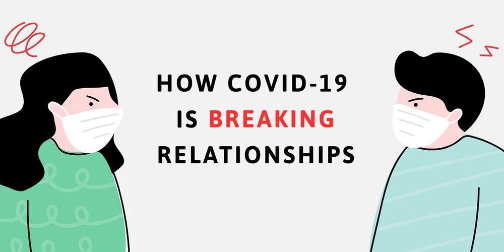 Covid relationship Twitter ad template, editable text & design 