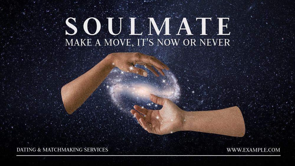 Soulmate universe desktop wallpaper template, editable design