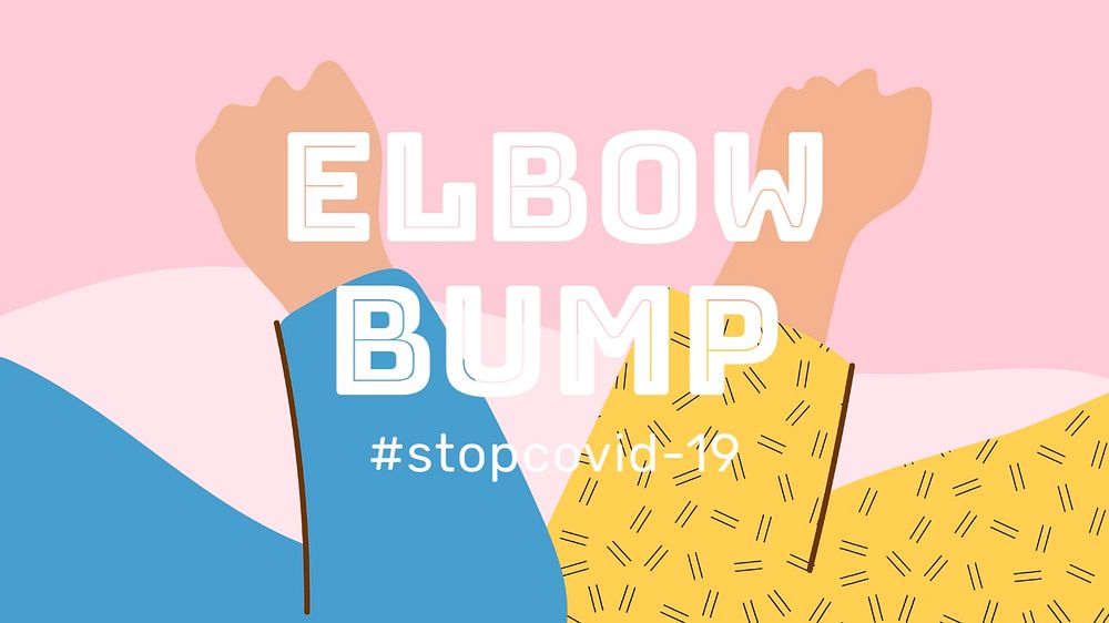 Elbow bump covid-19 blog banner template, editable design