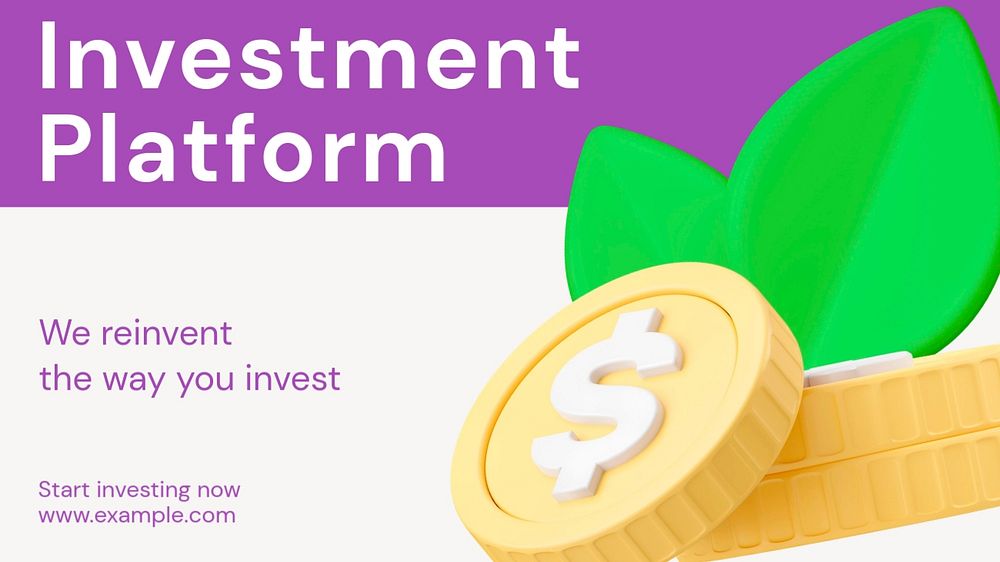 AI investment platform blog banner template, funky editable design