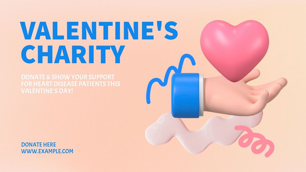 Valentine's charity Facebook cover template, editable design