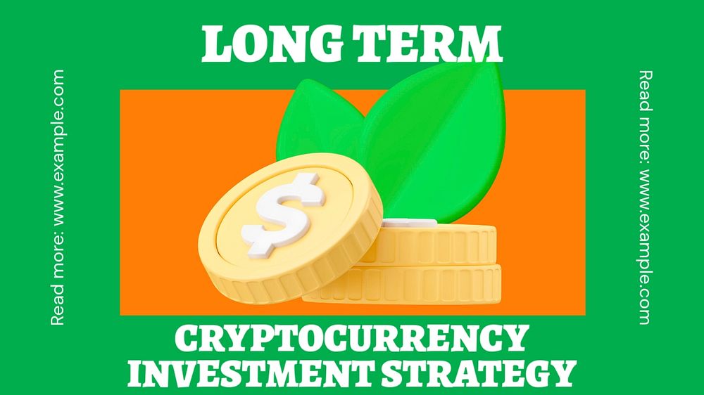 Crypto investment strategy blog banner template, funky editable design