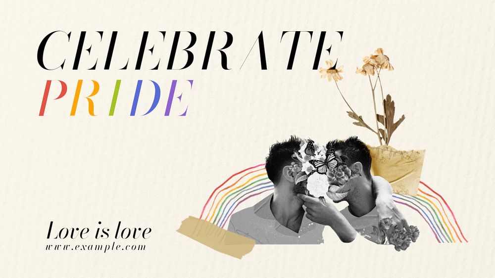 Celebrate pride Facebook cover template, editable design