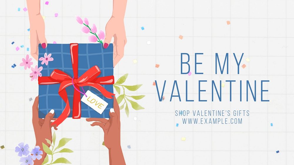 My Valentine YouTube thumbnail template, editable design