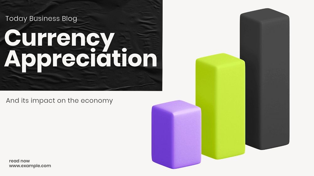 Currency appreciation blog banner template, customizable design