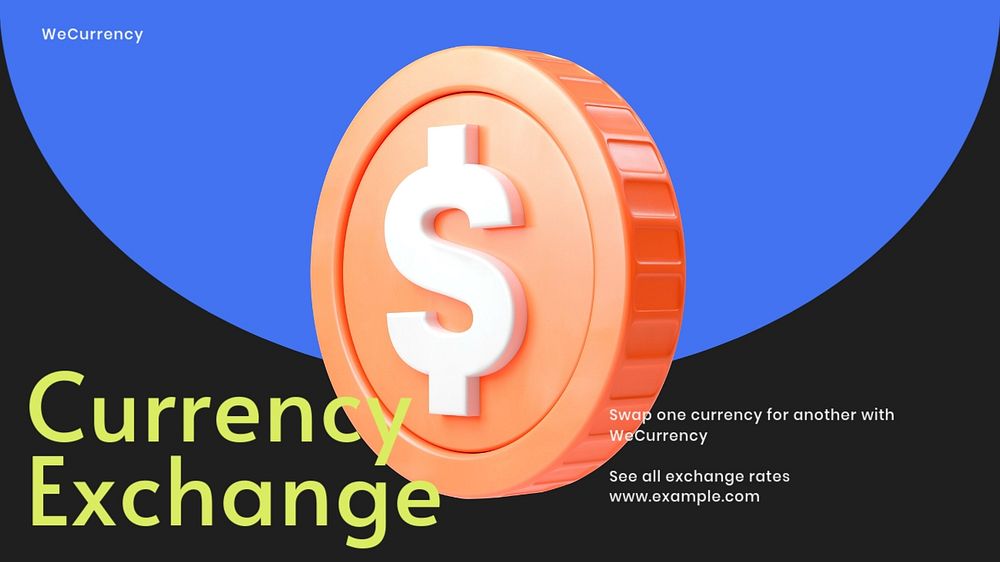 Currency exchange blog banner template, customizable design