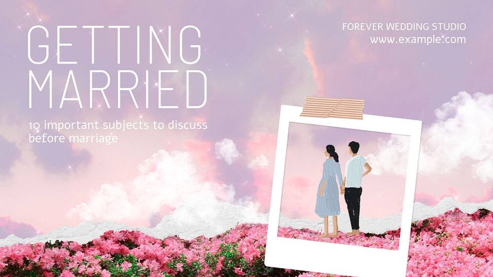 Getting married YouTube thumbnail template, editable design