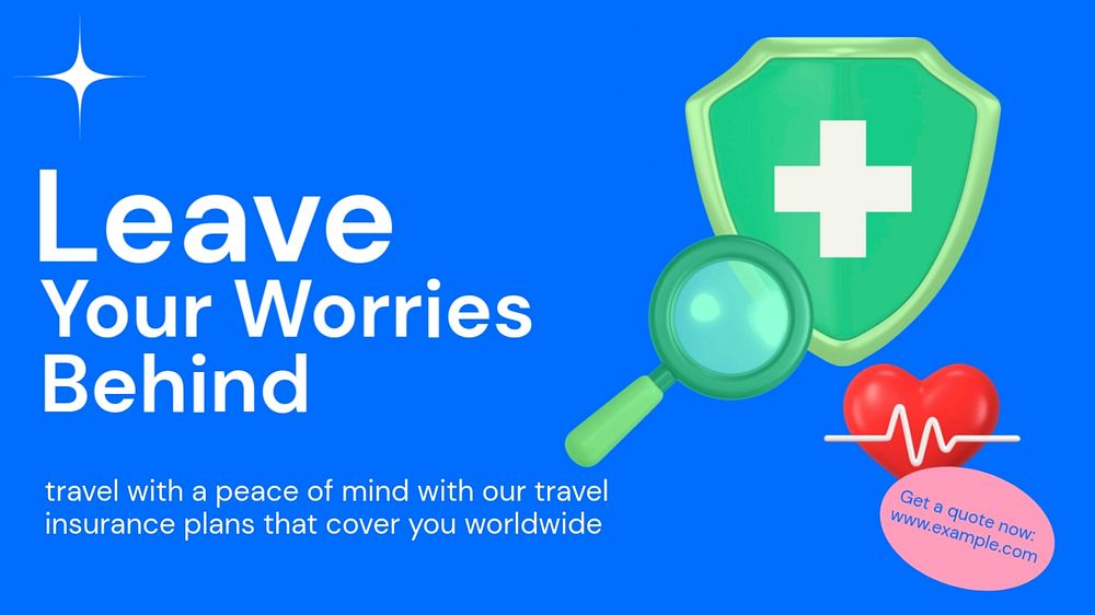 Travel insurance blog banner template, funky editable design