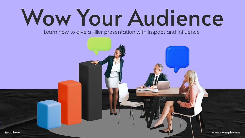 Presentation blog banner template, customizable design