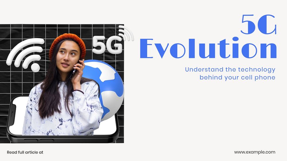 5G evolution blog banner template, customizable design