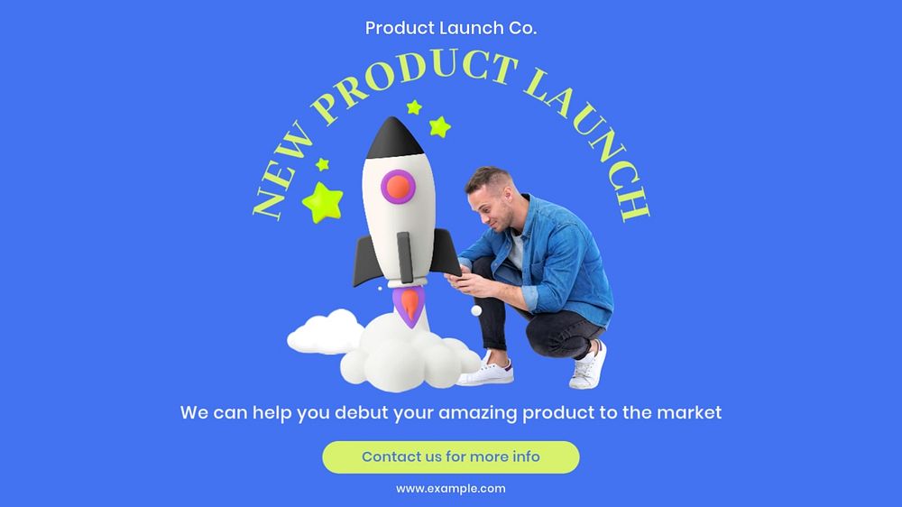 Product launch blog banner template, customizable design