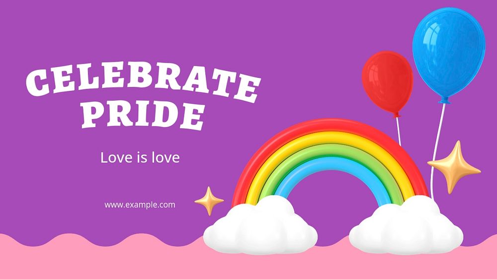 Pride month blog banner template, funky editable design